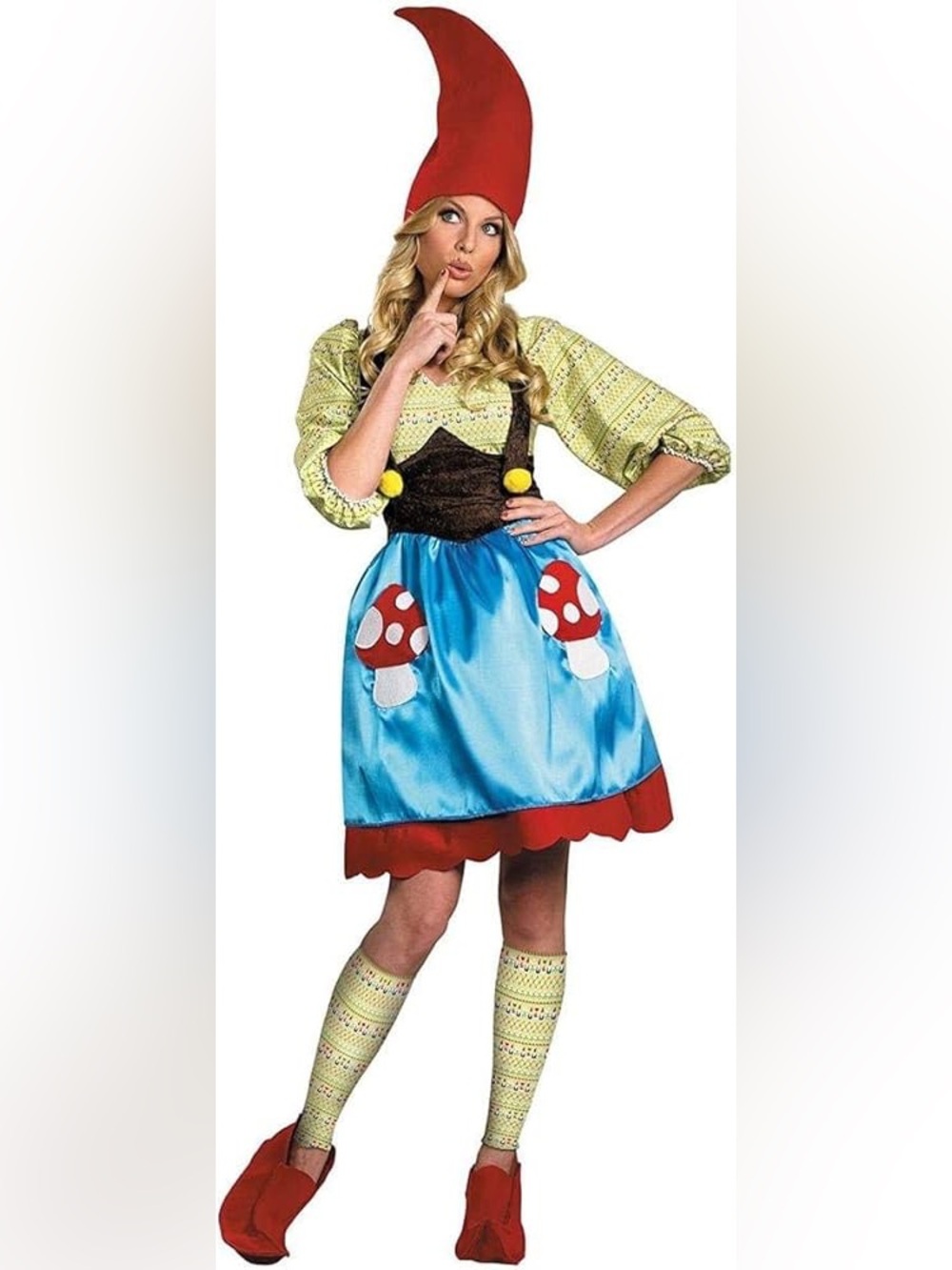 Disguise Gnome Mushroom Dress Costume - Blue, Red & Yellow